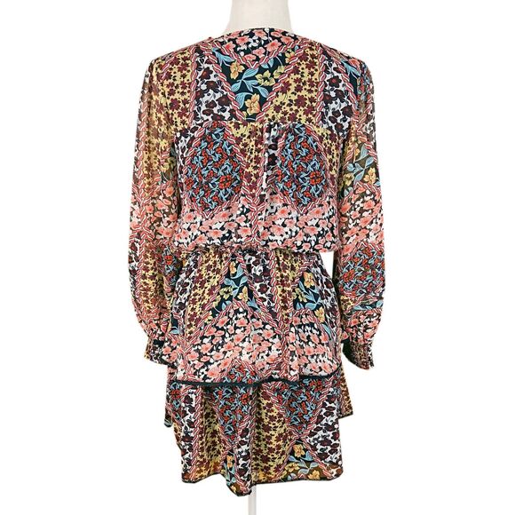 Allison New York Sammy Mini Dress Size S Floral Patchwork Chiffon Ruffles NWT - Picture 4 of 6